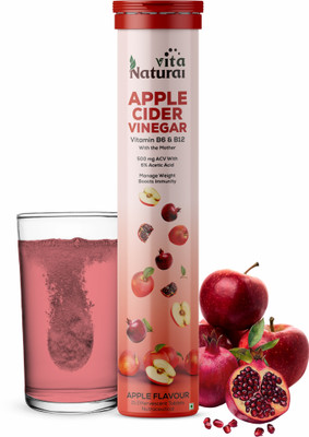NaturalVita Apple Cider Vinegar Effervescent Tablet for Weight Loss with Mother Vita B6 B12(15 Tablets)