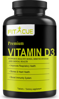 Fitcue Plant Based Vitamin D3 K2 MK7 Supplement Veg (H133)(60 Tablets)
