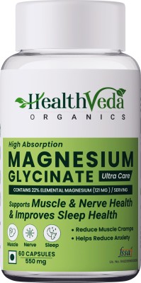 Health Veda Organics Magnesium Glycinate for Nerve & Muscle Health(60 Capsules)