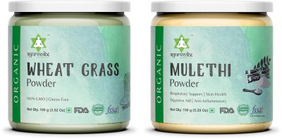 ayurvedix Wheat Grass Powder (100 gm) & Mulethi Powder (150 gm) Combo For Immunity & Skin(250 g)