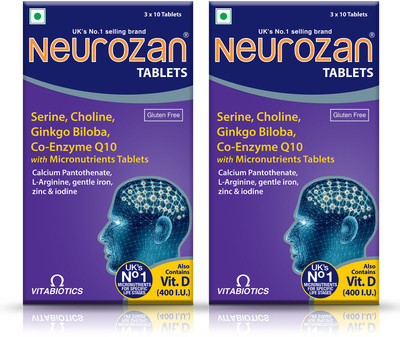 Neurozan Supplement 30 Tablets - Fuel Your Thinking with Cognitive Support (Pack of 2)(2 x 30 Tablets)