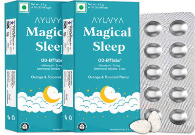 Ayuvya Magical Sleep Support Pills with Melatonin & Jatamansi(2 x 30 Tablets)