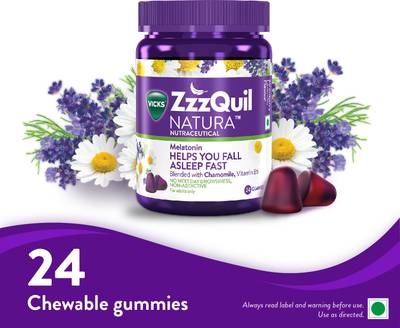 Vicks Zzzquil Natura, Melatonin Sleep Aid, Non-Addictive and No Next Day Drowsiness