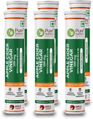 Pure Nutrition Apple Cider Vinegar with Garcinia Cambogia For Weight loss 90 Effervescent Tabs(6 x 15 Tablets)