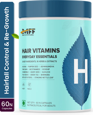 MyFitFuel Hair Vitamins + DHT blocker (36 Vitamins, Mineral & Herbs) Hair Regrowth 60 Nos(60 Tablets)