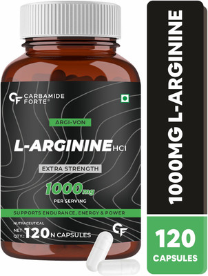 CARBAMIDE FORTE L-Arginine Capsules 1000mg Per Serving | pre workout supplement(120 No)