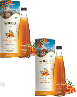 Wellwith Ayuzera Sea Buckthorn Juice | Antioxidants, Vitamin C, Omega 3 6 7 9(2 x 300 ml)