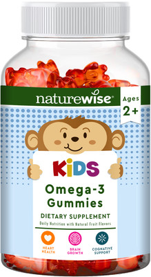 Naturewise Omega 3 Gummies for Kids (2-15 years) - Nutrient-Rich Fruit-Flavored(30 No)