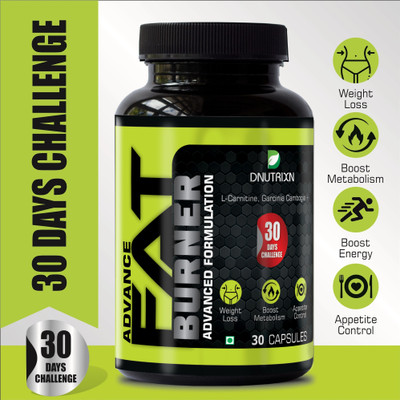DNUTRIXN Advance Fat Burner |Advanced Formulation| L-Carnitine, Garcinia+(30 No)