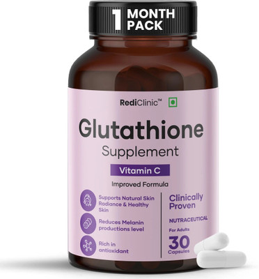 RediClinic Glutathione Tablets For Skin Whitening | Antioxidants for Clear, Glowing Skin(30 Capsules)
