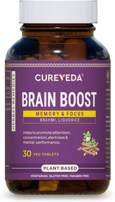 Cureveda Brain Boost - For Memory & Focus - pack of 1(30 Tablets)