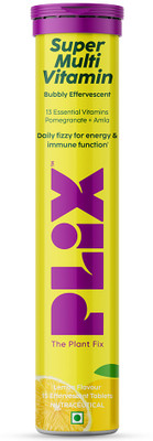 THE PLANT FIX PLIX Multivitamin 15 Effervescent Tablets for Daily Nutrition Lemon(15 No)