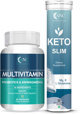 ANC Keto Slim For Weight Loss 20 Tablets & Multivitamin & Ashwagandha 60 Capsuless(2 x 40 Capsules)