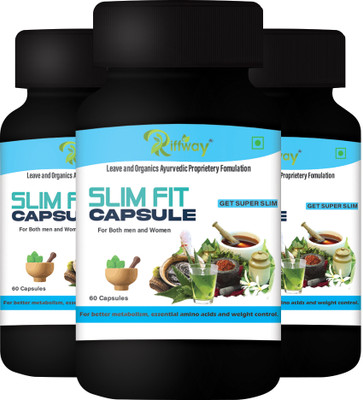 Riffway Slim Fit Capsule | Reduce Fat Of Body In Most Natural Way/ Weight Loss Capsule(3 x 60 Capsules)