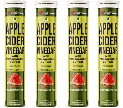 Existrong Apple Cider Vinegar Effervescent Tablets for Detox, Energy & Weight Management(4 x 15 Tablets)