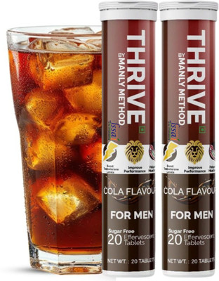 Manly Method Thrive - Male Performance Enhancement Cola Flavour Effervescent Tablet(2 x 20 Tablets)