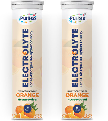 puriteo ELECTROLYTE EFFERVESCENT TABLET ORANGE 02(2 x 15 Tablets)