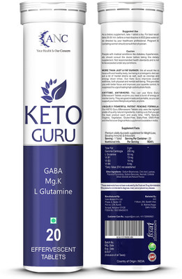 ANC Keto Guru 20 Tablets For Weight Loss Effervescent Water Soluble Pack Of 2(2 x 20 Tablets)
