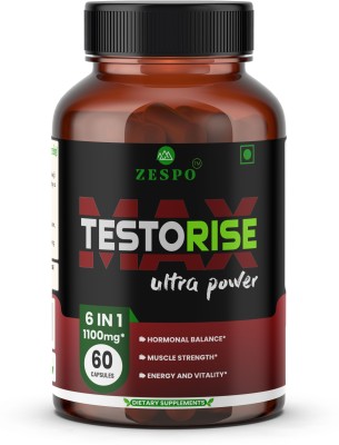 ZESPO TESTORISE - Testosterone Support | Hormonal Balance, Muscle Strength & Vitality(60 Capsules)