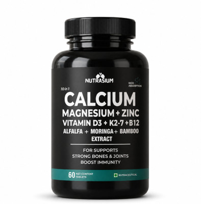 NUTRASIUM Calcium & Vitamin D3 with Magnesium, Zinc & Vitamin K2 For Bone and Joint(60 Tablets)