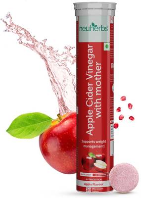 Neuherbs Apple Cider Vinegar 20 effervescent tablets, Apple Flavour For Weight Loss