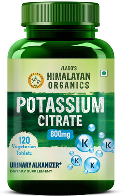 Vlado's Himalayan Organics Potassium Citrate 800mg | Supports Nerve & Muscle Health | 120 Veg Tablets(120 Tablets)