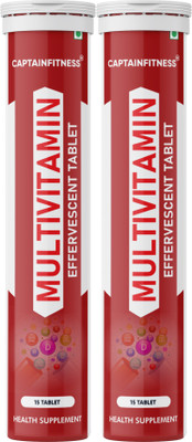 CaptainFitness Multivitamin with Minerals Effervescent Tablets|o31|(2 x 15 Tablets)