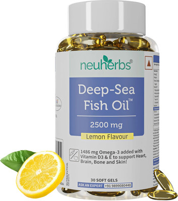 Neuherbs Deep Sea Omega 3 Fish Oil Triple Strength 2500 Mg for Brain, Heart, Eye & Bone(30 Capsules)
