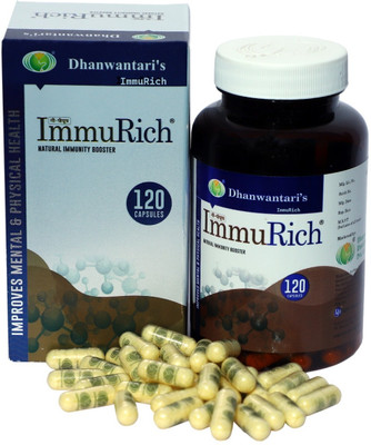 Dhanwantari's ImmuRich Immurich Natural Immunity Booster | A2 Cow Colostrum 120 Stamina Booster Capsule(120 Capsules)