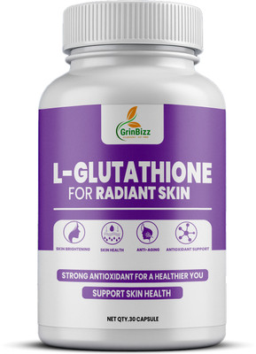 grinbizz L-Glutathione Capsule Helps Reducing Pimple, Clearance, Glowing Skin/Vitamin C(30 Capsules)