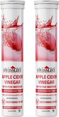 SWISSLIFE FOREVER Apple Cider Vinegar 750 mg Effervescent Tablets | with Vit.B6, Vit.B12(2 x 15 Tablets)