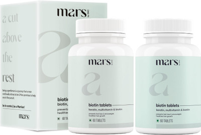 mars by GHC High Potency Biotin Tablets|Best biotin for beardgrowth | For Men’s Healthy Beard(2 x 60 Tablets)