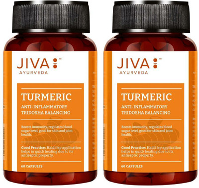 JIVA Turmeric Capsules - 60 Capsules Each-Pack of 2(2 x 60 Capsules)