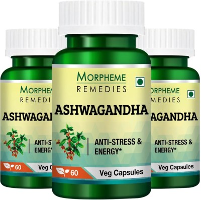 Morpheme Remedies Ashwagandha 500mg Extract (Pack Of 3)(3 x 60 No)