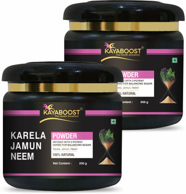 KAYABOOST Neem Karela Jamun Powder - For Maintaining Blood Sugar Levels - Set of 2(2 x 200 g)