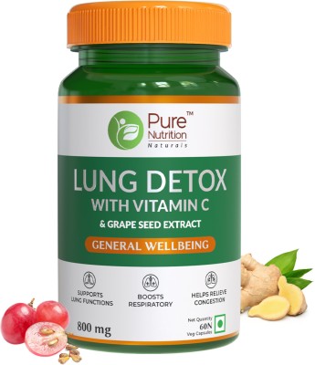 Pure Nutrition Lung Detox with Nettle & Vasaka Leaf for Cleansing Lungs & Immune Defence(60 Capsules)