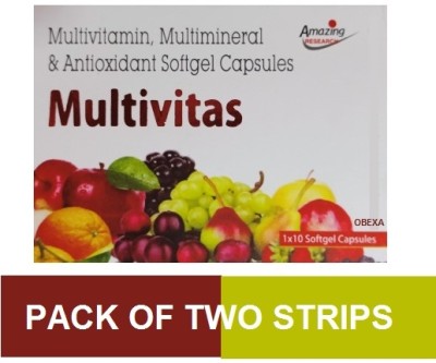 OBEXA PHARMA MULTIVITAS MULTIVITAMIN SUPPLEMENT CAPSULE (2*10CAPS)(2 x 10 Capsules)