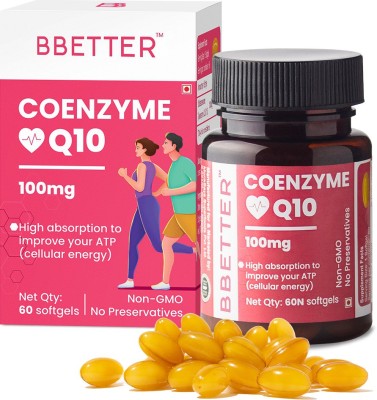 BBETTER Coenzyme Q10 100 mg supplement with high absorption for healthy heart and immunity(60 Capsules)