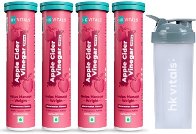 HEALTHKART HK VITALS Apple Cider Vinegar 750 mg Effervescent Tablets & 600 ml Shaker(2 x 30 Tablets)