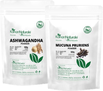 Kerala Naturals Ashwagandha Powder 100 gm + Mucuna Pruriens (Kapikachu) 100 gm(2 x 100 g)