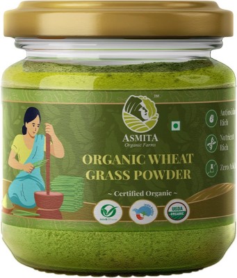 ASMITA ORGANIC FARMS Wheat Grass Powder Certified Organic Natural Energy Booster for Immunity(100 g)