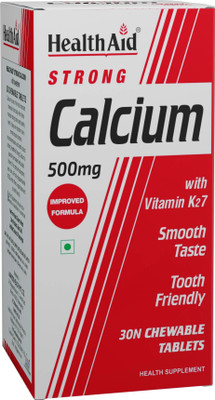 HealthAid Strong Calcium 500mg Chewable Tablets for Bone & Dental Health(30 Tablets)