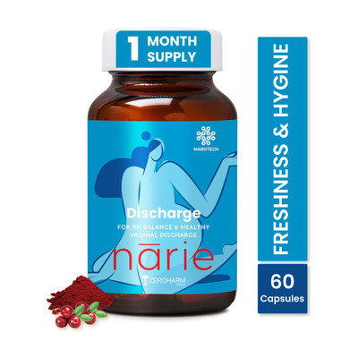 ZEROHARM Narie Discharge for Hygiene-Helps With White Discharge,Itching & Odor Control(60 Capsules)