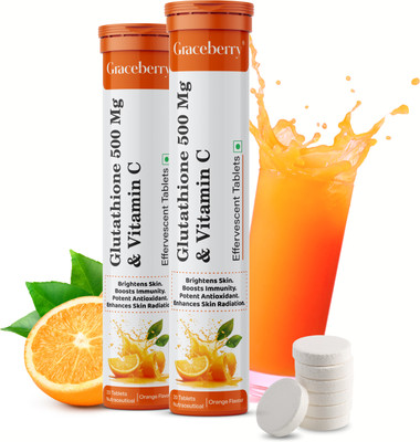 GRACEBERRY Glutathione 500mg Effervescent Tablet For Glowing Skin(2 x 20 Tablets)