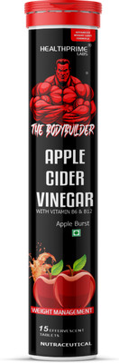 HEALTHPRIME LABS The Bodybuilder Apple Cider Vinegar, Vit B6 & B12 for weight loss Effervescent(15 Tablets)