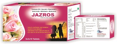 Healthy Paleo JAZROS(90 Tabs) supplement helps to boost health in brain, heart, and Bone&Joint(90 x 1 Tablets)