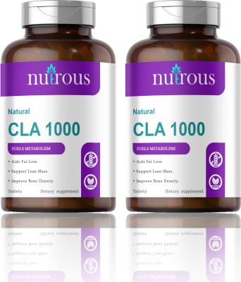 Nutrous CLA 1000 Fat Burner, fat burner for women & Men Tablets (S237)(2 x 60 Tablets)