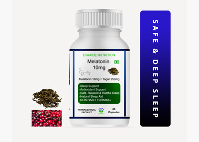 EVAAIDE Melatonin 10mg Tagar 250mg Healthy Sleep Cycle Sleeping Aid Restful Relax Deep(60 Capsules)