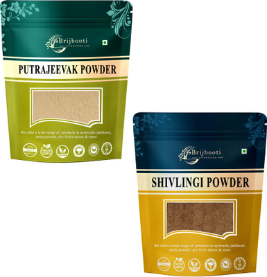 BrijBooti Natural Putrajeevak Seed and Shivlingi beej combo Powder 100 Gr Each(2 x 100 g)