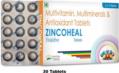 healing pharma Zincoheal Tablet - Multivitamin Multiminerals Antioxidant(30 Tablets)